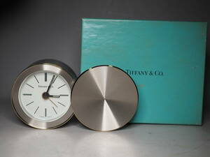 Tiffany&Co. ティファニー 置時計　白文字盤 アラーム トラベルクロック 袋　箱付