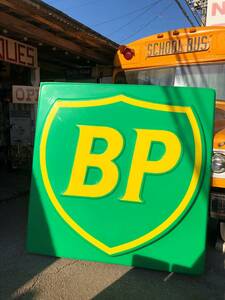 店舗引き取り限定 / BP Oil Company 183x183cm 超大型看板 ヴィンテージ ライトサイン アメリカ ガレージ ストアディスプレイ オイル缶