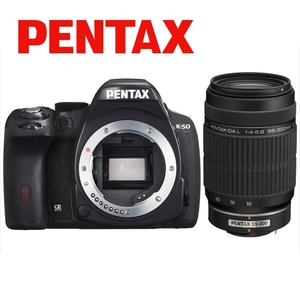 ペンタックス PENTAX K-50 55-300mm 望遠 レンズセット ブラック デジタル一眼レフ カメラ 中古