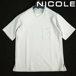 新品1円～★ニコル セレクション NICOLE selection 半袖 クルーネック ふくれリンクスジャカードプルオーバー 46 M カットソー ◆1593◆