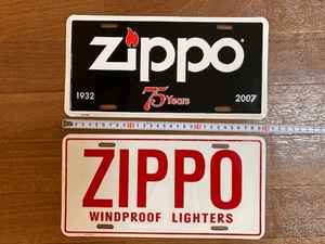 zippo ナンバープレート型メタルサイン2枚、新品未使用品！