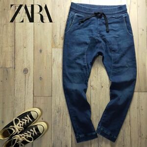 ZARA MAN ザラ☆USED加工 インディゴ スウェット デニム サルエル ジョガー パンツ size（M) S1561
