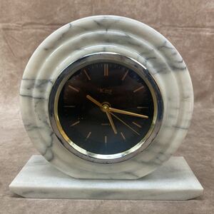 昭和レトロ 大理石 置時計 King quartz 石 飾り 置物 動作品 重厚 インテリア 応接室 アナログ時計