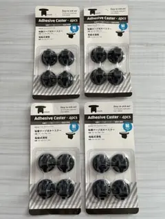 (F) Adhesive Caster 4個入り4セット 貼るだけキャスター粘着