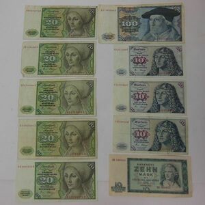ドイツ旧紙幣 計10枚　計240旧ドイツマルク分　海外旧紙幣 外国旧紙幣　お安くどうぞ