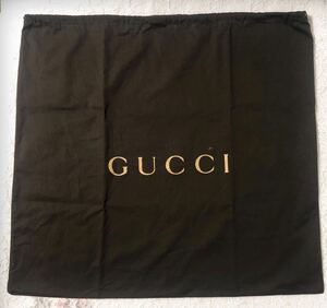 グッチ「GUCCI」バッグ保存袋（3365) 正規品 付属品 内袋 布袋 巾着袋 ダークブラウン 旧型 布製 62×58cm 特大サイズ バッグ用