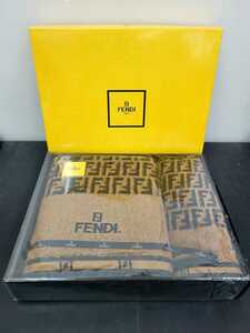 【新品・未使用品】 FENDI フェンディ ズッカ柄 バスタオル フェイスタオル セット 自宅保管品 ギフト 贈答品