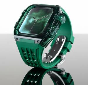 【アップルウォッチ apple watch 9,８ 45㎜】リシャールミル風高級ケース グリーン緑　　　　限定 時計 ハイドロゲン ディーゼル D&G