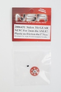 新品 NSR 1/32 Sidew 31t gear for 2mm dia AXLE Plastic no-friction dia 17.5mm サイドワインダー ギア 2006431 スロットカー