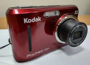 【U10910】中古現状渡し品 Kodak コダック PIXPRO FZ43 コンパクトデジタルカメラ レッド 乾電池式 通電確認済み