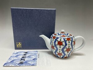 新品 有田焼 源右衛門窯 染錦花割 後手 急須 色絵 花柄 花文様 陶器 和食器 伊万里 伝統工芸 福井県質屋の質セブン F