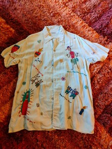 【KAPITAL】キャピタル★シャツ 刺繍 レーヨン サイズ3 アロハシャツ 半袖シャツ