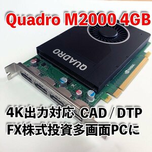 動作確認済 Quadro M2000 4GB PCI-E DisplatPort x4画面出力 FX/株式 DTP イラスト等に 4K対応