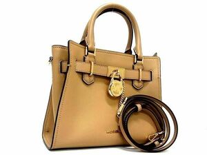 1円 ■新品■未使用■ MICHAEL KORS マイケルコース レザー カデナ 2WAY クロスボディ ハンドバッグ ショルダー ブラウン系 FA4228