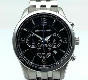 49 稼働品 Pierre Cardin ピエール カルダン E545M クォーツ 黒文字盤 メンズ腕時計 