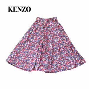 KENZO ケンゾー フレアスカート 花柄 総柄 赤レッド M