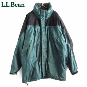 90s L.L.Bean ゴアテックス リップストップ ナイロン 中綿 ジャケット L 緑系×黒 エルエルビーン LLビーン ビンテージ D149-18-0015ZVW