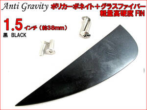 【Anti Gravity】 フィン 黒 ブラック 1.5インチ 1枚 カラフル カイトボード カイトボーディング カイトサーフィン ウエイクボード n2ik