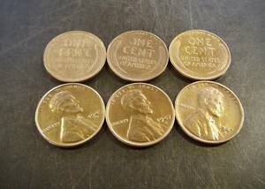  小麦1セントコイン 1940年～1949年6枚セット S刻印 送料無料 （13192）リンカーン 貨幣 硬貨 ペニー 北アメリカ古銭 USA