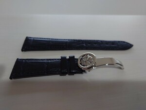 1円 未使用 Patek Philippe/パテックフィリップ PT Dバックル 16mm 純正レザーベルト付 ディプロイメントバックル