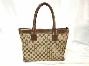 ☆GUCCI グッチ 002・1119 GGキャンバス×レザー ハンドバッグ トート 手提げ 手持ち レディース