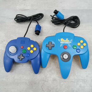 Nintendo 64 ニンテンドー64 コントローラー ピカチュウ ブルー + HORI MINI64 ブルー 2個セット ユーズド