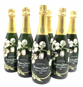 【同梱不可】1円スタート 6本セット PERRIER JOUET BELLE EPOQUE 2013 ペリエ ジュエ ベルエポック ブリュット シャンパン 古酒 X160763