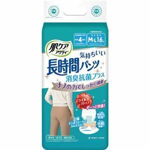 【新品】日本製紙クレシア 肌ケア アクティ 長時間パンツ 消臭抗菌プラス M-L 1セット(64枚：16枚×4パック)