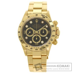 ROLEX ロレックス 16528G コスモグラフ デイトナ 8P ダイヤモンド 腕時計 K18イエローゴールド K18YG メンズ 中古