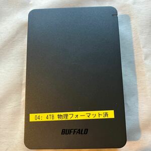 BUFFALO ポータブルHDD 物理フォーマット済み　4TB