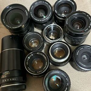 レンズ 11点現状品ジャンクまとめ Nikon Canon olympus pentax konica topcon minolta単焦点 