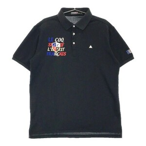【1円】LE COQ GOLF ルコックゴルフ 半袖ポロシャツ ブラック系 LL [240101099082] メンズ