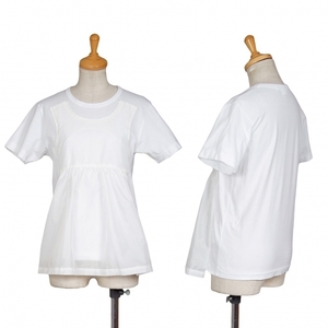コムコム コムデギャルソンCOMME des GARCONS フロントドレス貼り付けTシャツ 白XS 【レディース】