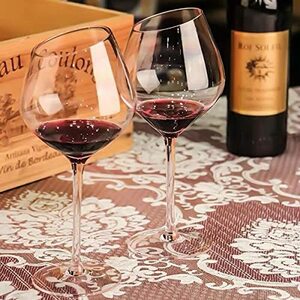 斜めカットデザインがオシャレなブルゴーニュ用グラス1脚 ワイングラス 赤ワイン 白ワイン ガラス製 普段使い 業務用 ギフト 洗練