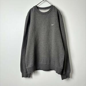 00s NIKE スウッシュ ワンポイント スウェット グレー M S1602