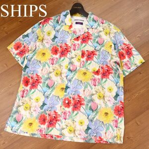 SHIPS × LIBERTY シップス × リバティ 花柄 フローラル総柄★ 半袖 オープンカラー シャツ Sz.S　メンズ 日本製　I3T00181_6#A