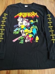 ANTHRAX 長袖 Tシャツ mosh it up 黒M アンスラックス ロンT / slayer metallica s.o.d. exodus testament d.r.i. suicidal tendencies