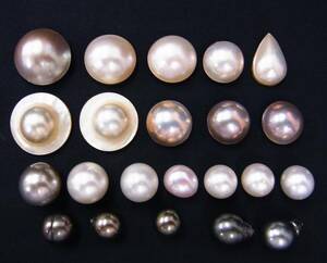 真珠　パール　 ルース まとめセット 半円真珠 ジュエリー 裸石 宝石 サイズ 約11.5-21.54mm　まとめ目方約65.0ｇ
