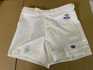 レア 80’s adidas ショートパンツ L メンズ　ヴィンテージ　デッドストック　当時物　デサント　短パン　テニス　スタンスミス　ホワイト