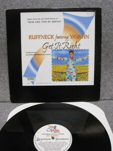 【アナログ盤 LP レコード 激レア】輸入盤 RUFFNECK featuring YAVAHN GET IT RIGHT ソウル・ハウス系 同梱発送歓迎 出品リスト検索