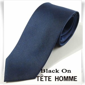 新品1円～★Black On TETE HOMME テットオム シルク絹100％ ネクタイ ネイビー 正規店本物◆9591◆