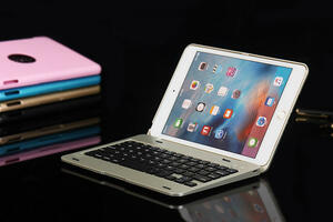 F1/F1＋　iPad mini5/mini4用 Bluetooth ワイヤレス キーボード ハード ケース ノートブックタイプ　シルバー