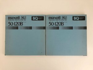 オープンリールテープ 10号 MAXELL 50-120B XLⅠ BQ メタルリール MR-10 元箱付き 2本セット 使用済み 現状品 (501-1)