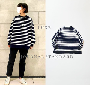 LUXE JOURNAL STANDARD ラックス バスクボーダー クルーネックプルオーバー