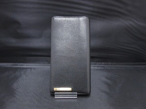 カルティエ Cartier 二つ折り長財布 レザー メンズ ブラック/ゴールド