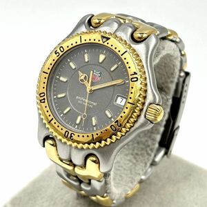 ◆ 1円 稼働品 TAG HEUER タグホイヤー WG1120-KO プロフェッショナル ダイバー グレー文字盤 QZ デイト SS クオーツ 腕時計 【B6304】