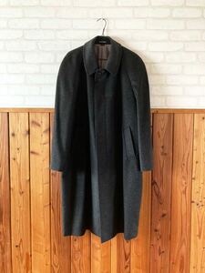 GUINNESS 日本製 メンズ ピュア カシミヤ 100% ステンカラーコート 96-A5 ダークグレー系 カシミア cashmere coat ロング ビジネス 紳士服