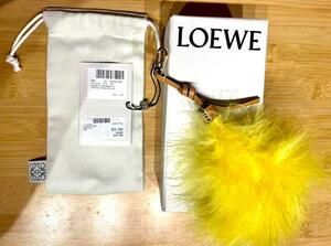 33000円値札タグ付 東京港区店舗 個人出品 LOEWE ロエベ 羽つき 羽根 フェザーチャーム FEATHER CHARM キーホルダー イエロー 新品未使用