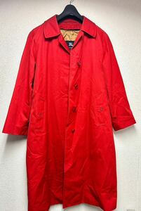 極美品 BURBERRY バーバリー ロングコート コート ノバチェック トレンチコート 赤 レッド Mサイズ