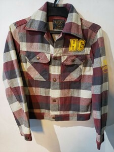 ヒステリックグラマー　HYSTERIC GLAMOUR　ジャケット チェック柄　ワインレッド　黒